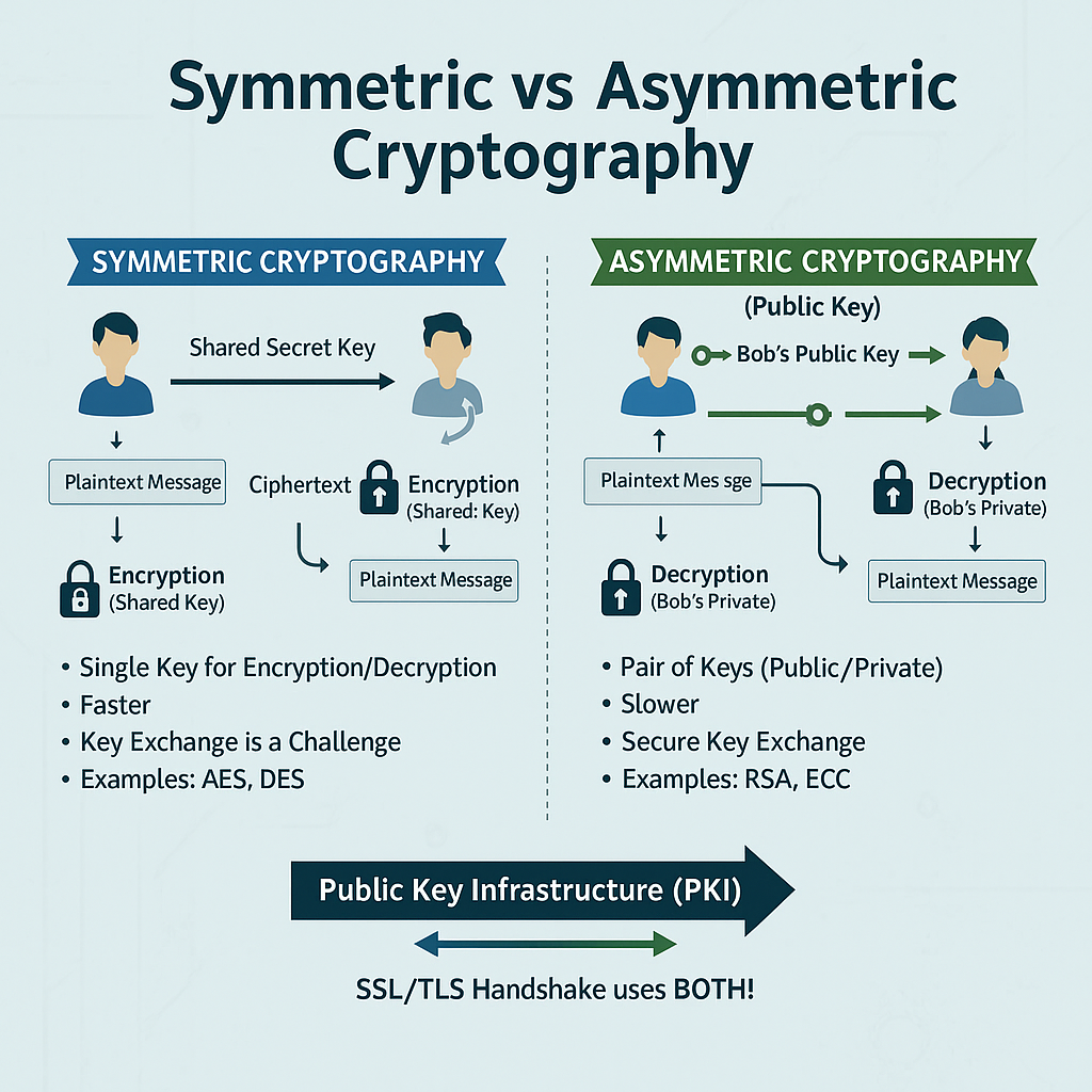 Symmetric vs Asymmetrics cryptography